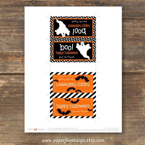 Halloween Treat Bag Topper Diy Printable Bats And Ghosts Etsy