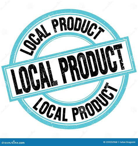 Local Product Text On Blue Black Round Stamp Sign Stock Illustration