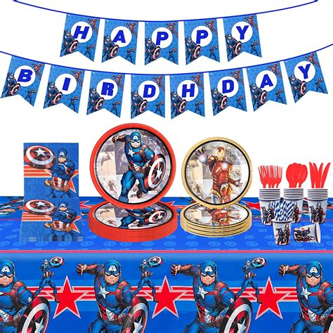 92pcs Anniversaire Avengers Vaisselle Fête Kit Décoration Anniversaire