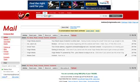 Virgin Media Email Rebadged Gmail — Matteo Doni