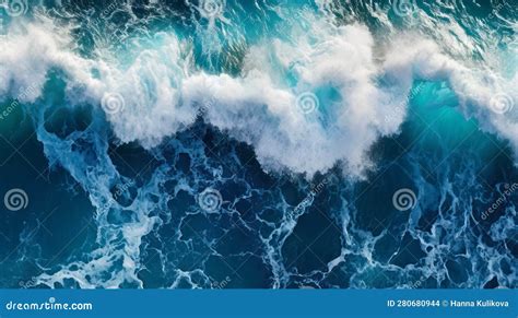 Top view on ocean waves. stock illustration. Illustration of foam ...