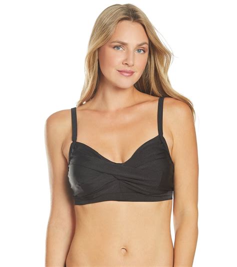 Clubswim Glamour Twist Underwire Bikini Top Black 38 Ddd