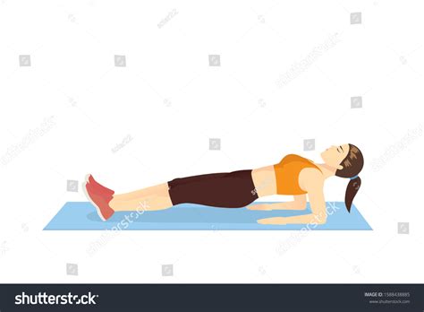 Woman Doing Reverse Plank Pose Exercise Stock Vector Royalty Free