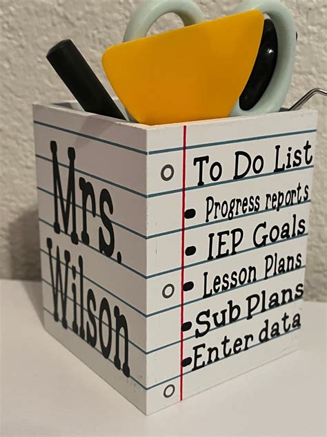 Custom Teacher Pencil Holder Etsy