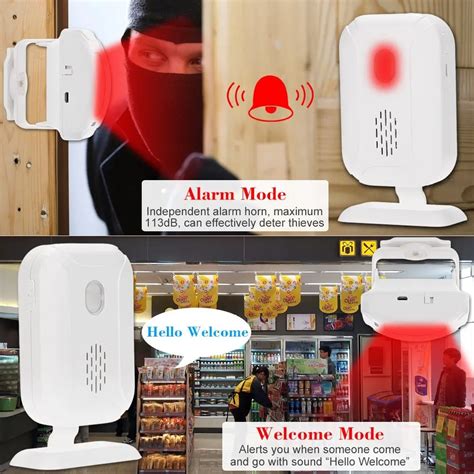 Wireless Home Security Alarm Pir Motion Sensor Detect Alert Store Door ...