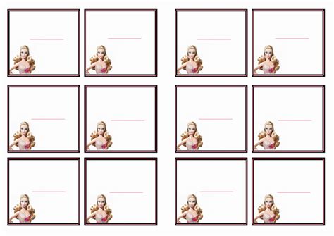 Printable Barbie Name Tag