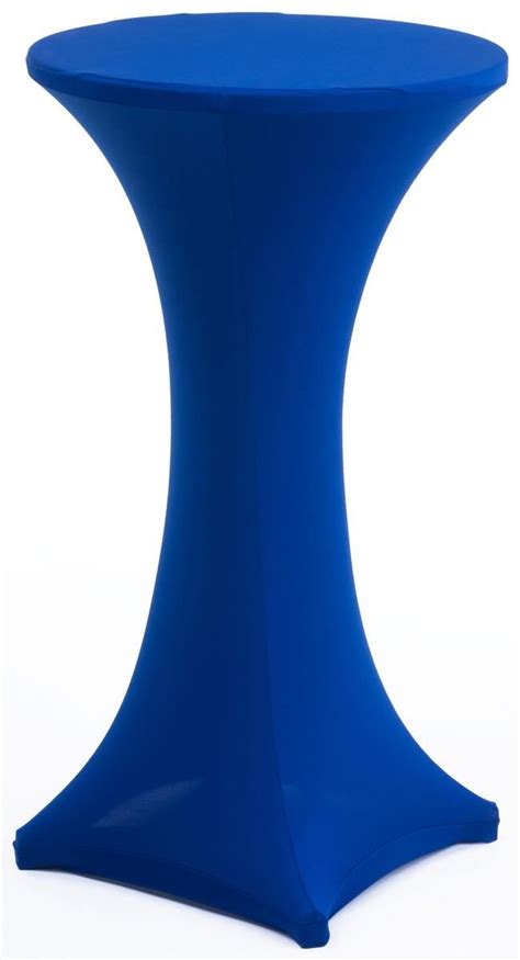 23 X 42 Round Cocktail Table With Fitted Stretch Tablecloth Blue Table Covers Round