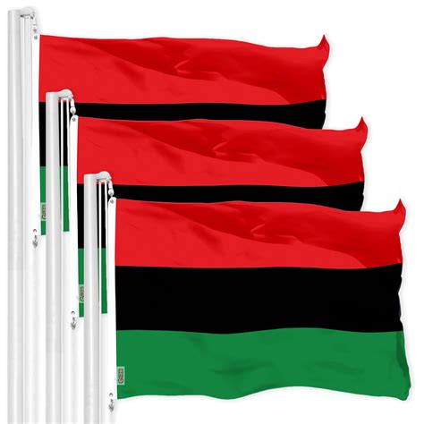 G128 3 Pack Pan African Flag 3x5 Ft Liteweave Pro Series Printed