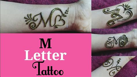 Diy Hennamehndi Tattootattoo Designbeautiful M Letter Tattoo 4