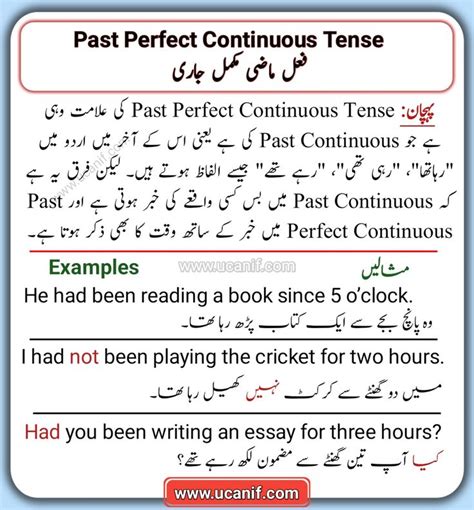 Past Perfect Continuous Tense In Urdu And English Learn English Words