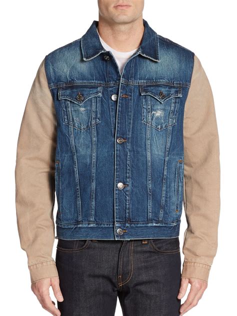 True Religion Jimmy Western Denim Jacket In Blue For Men Blue Tan