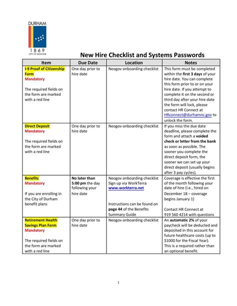 50 Useful New Hire Checklist Templates & Forms ᐅ TemplateLab