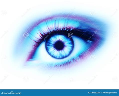 Blue Red Eye On White Background Stock Image Image Of Eyes Industry