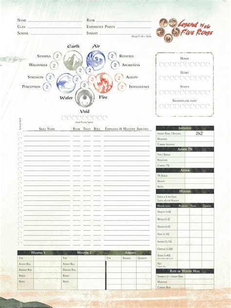 L R Th Edition Form Fillable Character Sheet Printable Forms Free Online