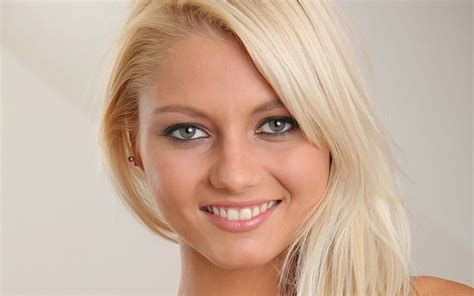 Hd Wallpaper Green Eyes Face Smiling Pornstar Blonde Portrait