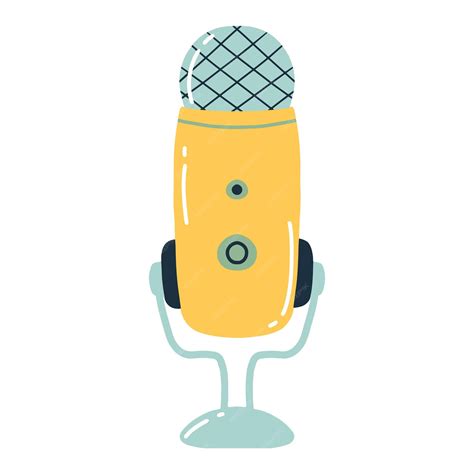 Микрофон ручной микрофонвекторная иллюстрация микрофон для подкаста ...