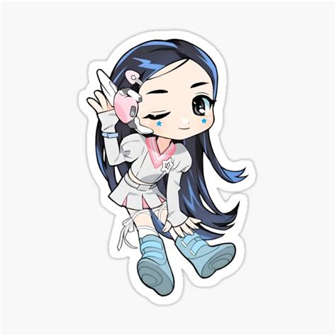 Newjeans Minji Chibi Drawing Sticker By 2kiddo Redbubble