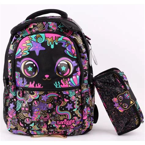 Original Smiggle Bagpack For Primary School Black Cat Bag Sekolah Rendah Smiggle Ready Stock