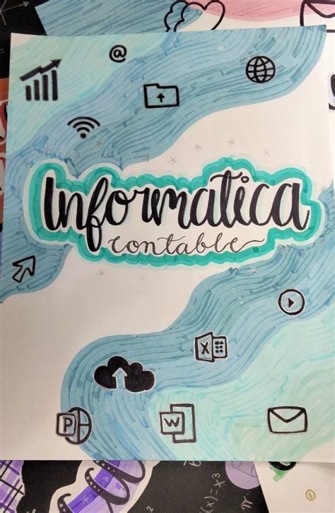 An Image Of The Word Informtica Contabil Surrounded By Doodles