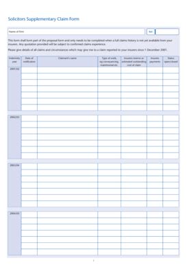 Fillable Online Lawsociety Supplementary Claim Form Law Society Of