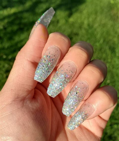 Silver Glitter Nails