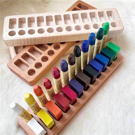 Crayon Holder For 16 Blocks And Sticks Fits Stockmar Crayons Etsy