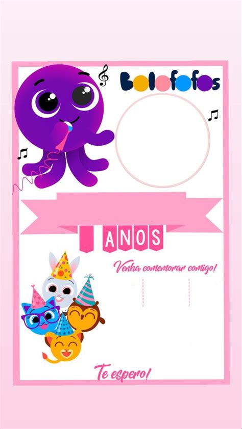 Convite Bolofofos Aniversario Infantil Convite Aniversario Infantil