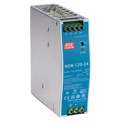 Mean Well NDR 120 24 24V 120W Slim Economical Din Rail PSU Rapid