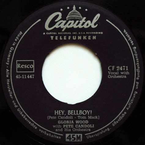 Gloria Wood With Pete Candoli And His Orchestra Hey Bellboy Vinyl