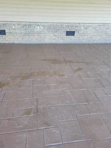 New Stamped Concrete With Bad Stain Job How Can We Fix This R Concrete