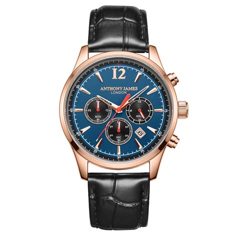 Hand Assembled Anthony James Classic Chronograph Rose Blue ...