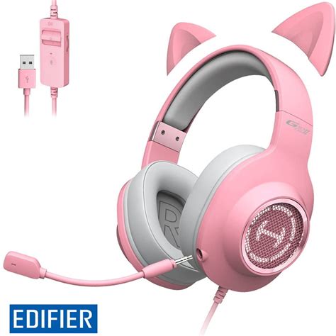 Buy Edifier Hecate G Ii Pink Cat Ear Gaming Headset Usb Wired