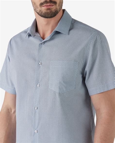 Riachuelo Camisa Social Manga Curta Masculina Regular Azul Claro