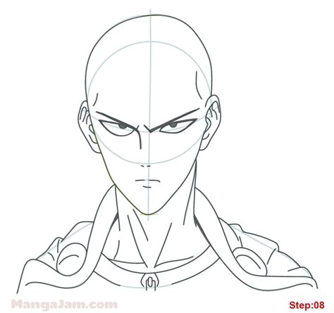 How To Draw Saitama From One Punch Man Step 08 Tzk Pinterest Saitama