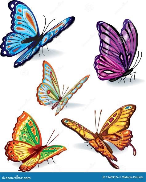 Conjunto De Mariposas Ilustración Del Vector Ilustración De Resorte