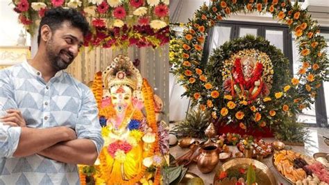 Dev Ganesh Puja বাড়িতে প্রতি বছর ধুমধাম করে গণেশ পুজো করেন দেব দেখুন ছবি