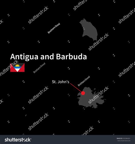 Detailed Map Antigua Barbuda Capital City Stock Vector (Royalty Free ...