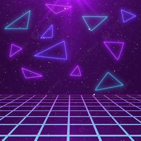 Retro Style 80s Background With Laser Grid Landscape 80s Abstract