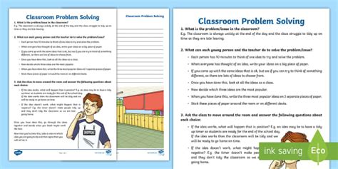 Classroom Problem Solving Worksheet Teacher Made Twinkl