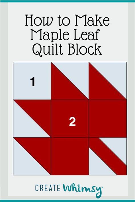 Maple Leaf Quilt Block Free Tutorial For 5 Sizes Create Whimsy