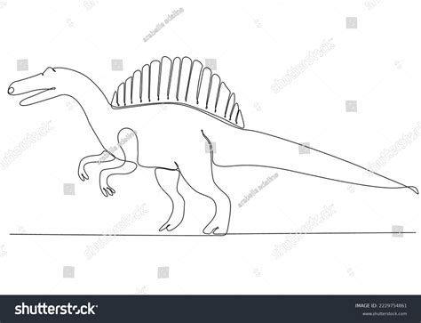 Continuous Line Drawing Dinosaur Vector Illustration Stock Vector ...