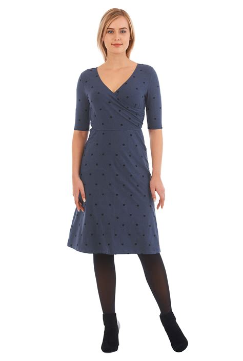 Shop Polka Dot Embellished Cotton Knit Dress Eshakti