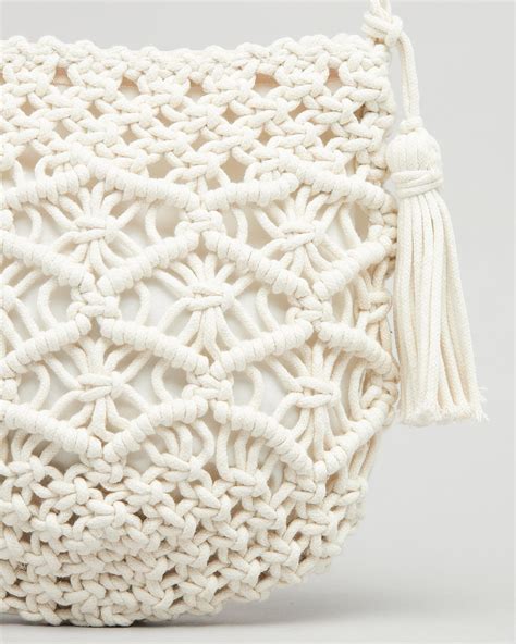 Shop Mooloola Gaia Macrame Crossbody Bag In Cream Fast Shipping