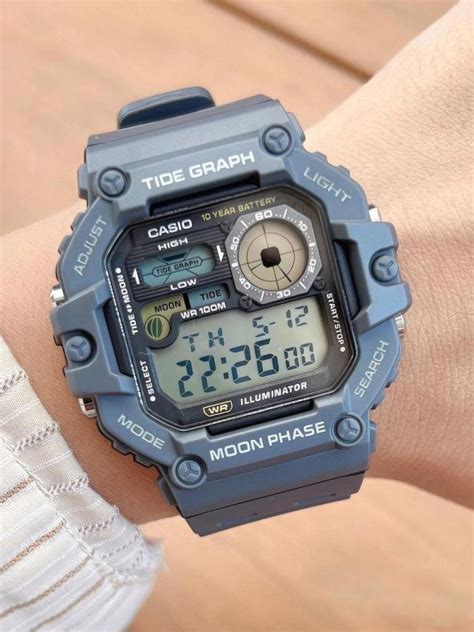 Buy Casio WS 1700H 8A Men S Watch With Moon Data Tide Graph 100M WR