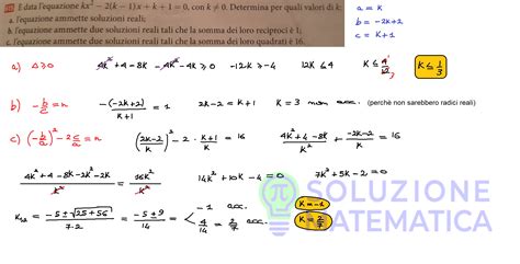 Equazioni Di Secondo Grado Parametriche Soluzione Matematica