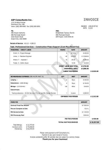 Construction Invoice Template