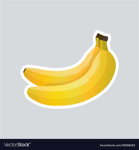 Fresh Bananas Sticker Tasty Ripe Fruits Icon Vector Image