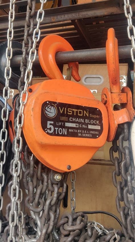 Mild Steel Vids Super 5 Ton Chain Pulley Block For Lifting Platform At