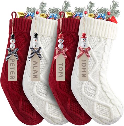 Amazon Guojanfon Christmas Stockings 18 Unique Burgundy And