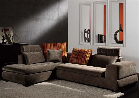 Light Brown Fabric Stylish Modern Sectional Sofa